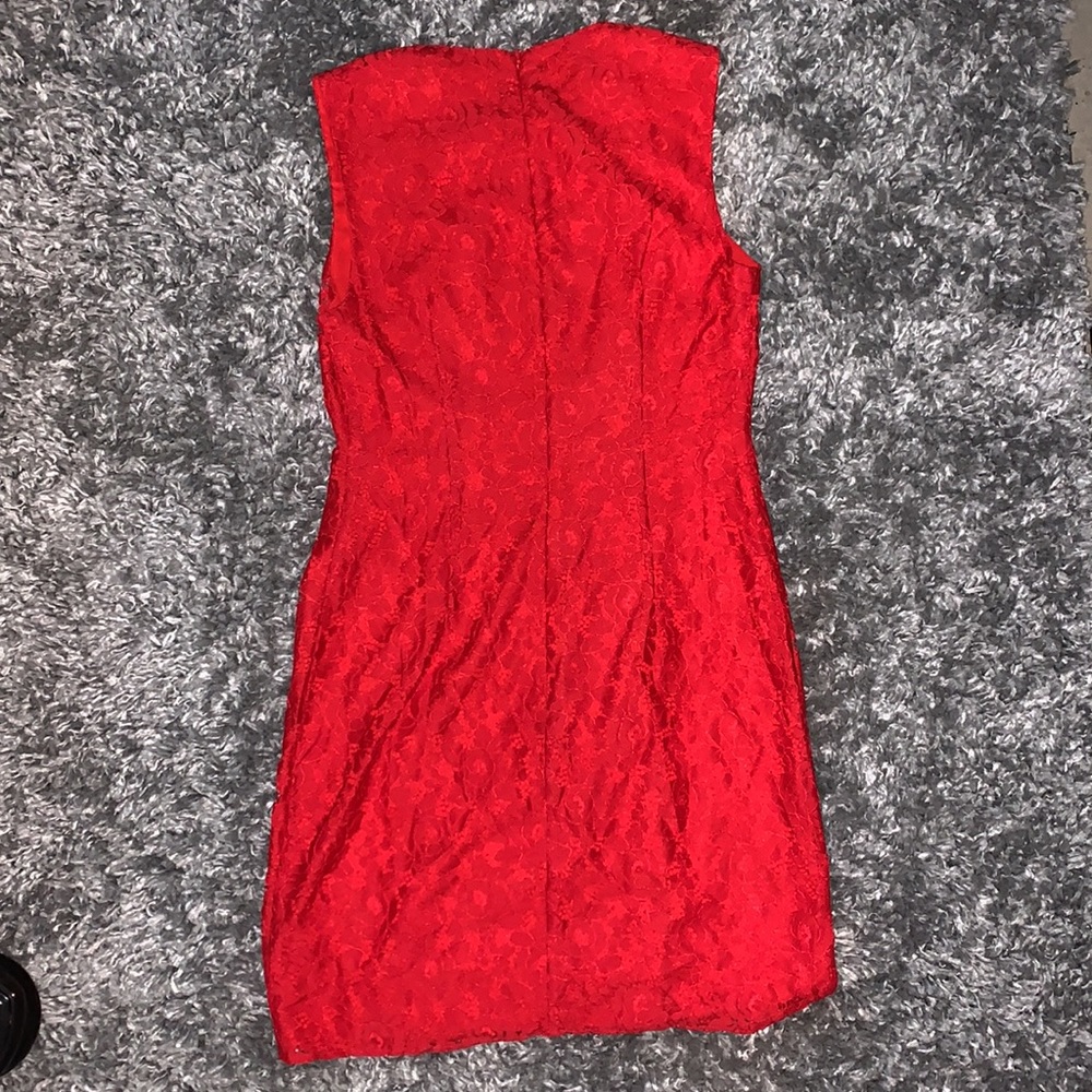 Beautiful red floral lace overlay dress! - Picture 5 of 10